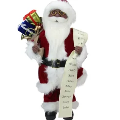 Outlet 16" African American Santa Claus with Naughty or Nice List Christmas Figure Santa Claus