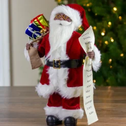 Outlet 16" African American Santa Claus with Naughty or Nice List Christmas Figure Santa Claus