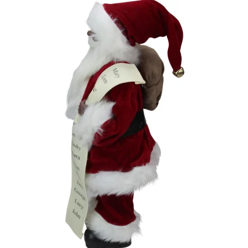 Outlet 16" African American Santa Claus with Naughty or Nice List Christmas Figure Santa Claus