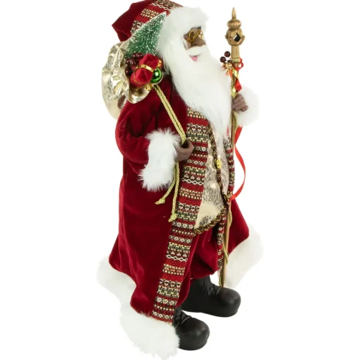 Best 24" African American Santa Claus with Gift Bag Christmas Figure Santa Claus