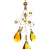 Clearance 9.75" Amber and Gold Faceted Beads Christmas Teardrop Ornament Finials|Pendants