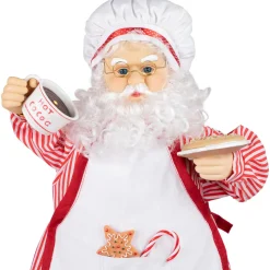 Sale 24" Animated and Musical Chef Santa Claus With Hot Cocoa and Cookie Christmas Figure Santa Claus