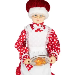 24" Animated and Musical Mrs. Claus with Gingerbread Cookie Christmas Figure Santa Claus