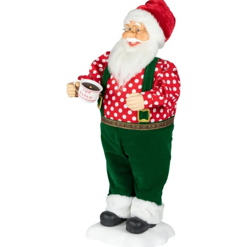 Sale 24" Animated and Musical Santa Claus with Hot Cocoa Christmas Figure Santa Claus