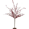 Outlet 50" Artificial Red Berry Christmas Twig Tree with Square Stand, Unlit Twig & Birch