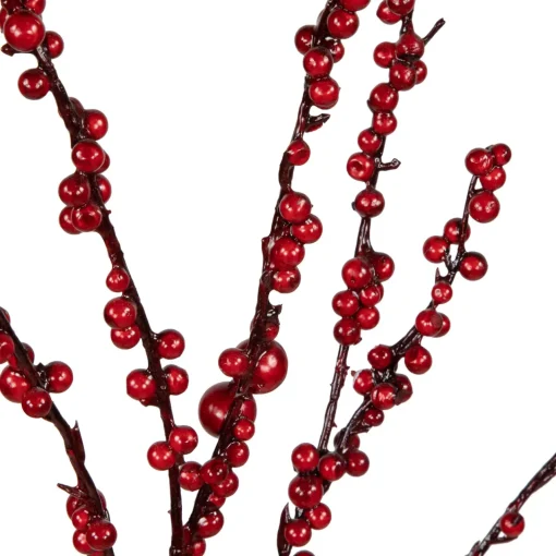 Outlet 50" Artificial Red Berry Christmas Twig Tree with Square Stand, Unlit Twig & Birch