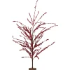 Clearance 5' Artificial Red Berry Christmas Twig Tree, Unlit Twig & Birch