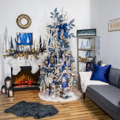 Best 30" Artificial White and Champagne Gold Beaded Twig Christmas Spray Sprays, Picks & Branches
