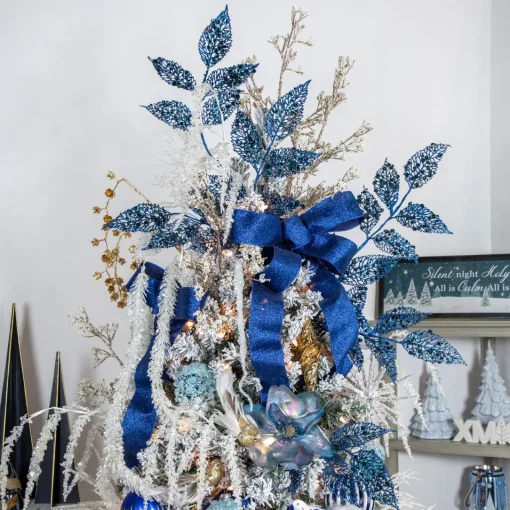 Best 30" Artificial White and Champagne Gold Beaded Twig Christmas Spray Sprays, Picks & Branches