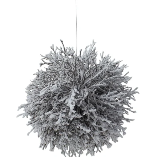 Best 7" Artificial White Frosted Round Twig Christmas Ornament Glass|Ball Ornaments