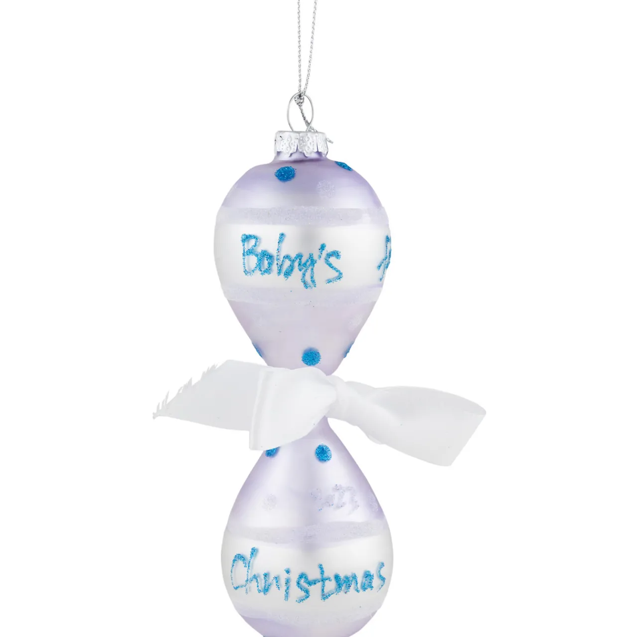 5" Baby Boy's First Christmas 2023 Glass Ornament New Baby