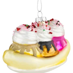 Discount 5" Banana Split Glass Christmas Ornament Food & Beverage