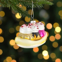 Discount 5" Banana Split Glass Christmas Ornament Food & Beverage