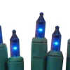 Hot 20 Battery Operated Blue LED Mini Christmas Lights - 9.8 ft Green Wire Battery Operated