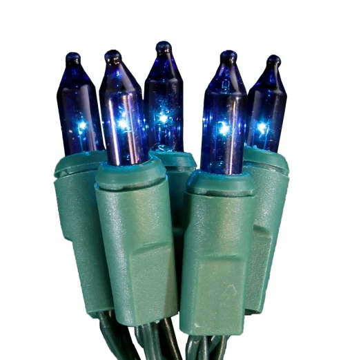 Hot 20 Battery Operated Blue LED Mini Christmas Lights - 9.8 ft Green Wire Battery Operated