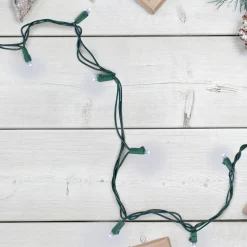 Best 20 Battery Operated Pure White LED Wide Angle Christmas Lights - 9.5 ft Green Wire Battery Operated