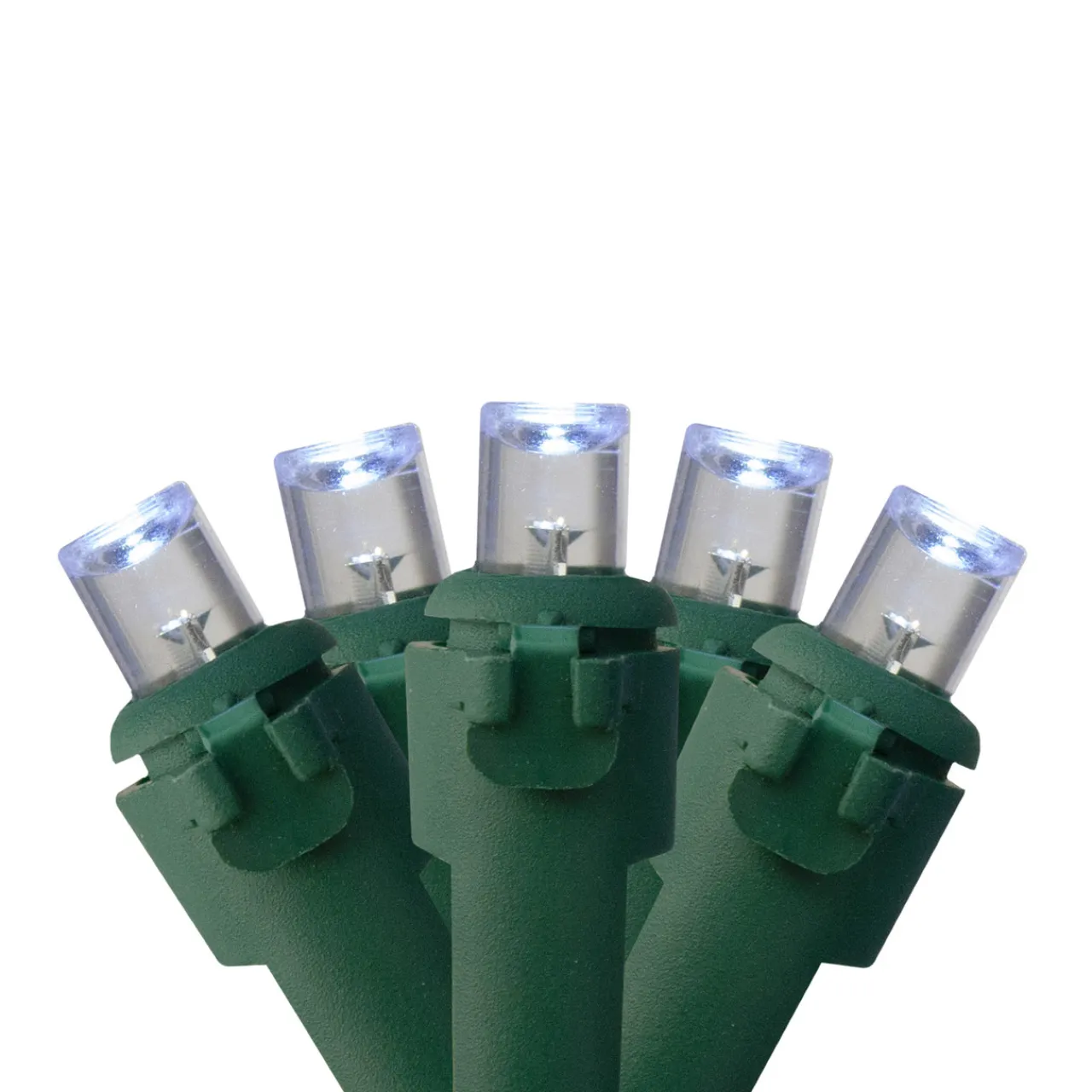 Sale 50 Battery Operated Pure White LED Wide Angle Christmas Lights - 23.5 ft Green Wire Battery Operated