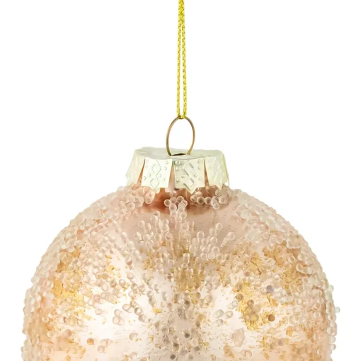 3.25" Beaded Rose Gold Mercury Style Glass Christmas Ball Ornament Glass|Ball Ornaments