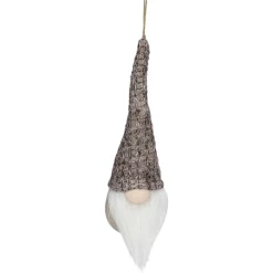 Hot 8" Beige and White Hanging Gnome Christmas Ornament Gnomes