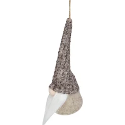 Hot 8" Beige and White Hanging Gnome Christmas Ornament Gnomes