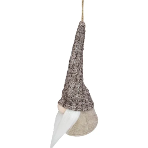 Hot 8" Beige and White Hanging Gnome Christmas Ornament Gnomes
