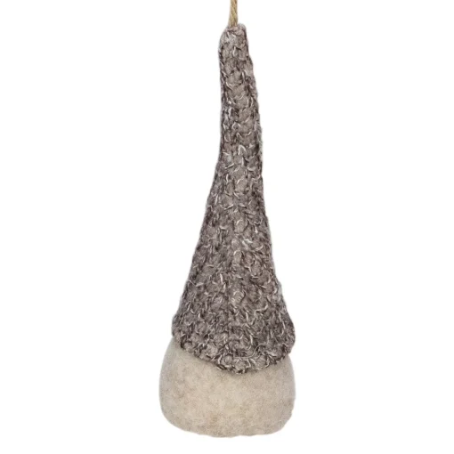 Hot 8" Beige and White Hanging Gnome Christmas Ornament Gnomes