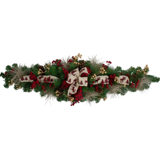 Clearance 52" Berries and Bows Artificial Christmas Swag - Unlit Unlit Swags