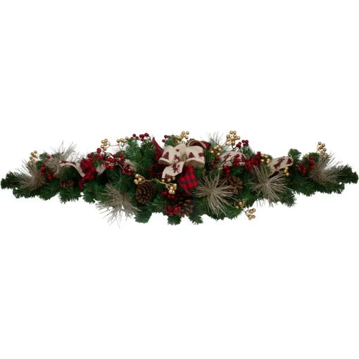 Clearance 52" Berries and Bows Artificial Christmas Swag - Unlit Unlit Swags