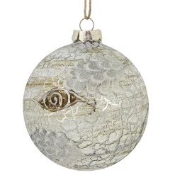 Hot 4" Birch Wood and Glitter Pine Cones Glass Ball Christmas Ornament Glass|Ball Ornaments
