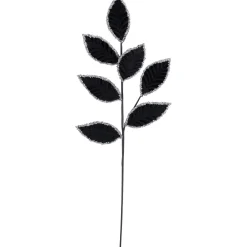 Best 26" Black and Silver Sequin Leaves Christmas Spray Sprays, Picks & Branches