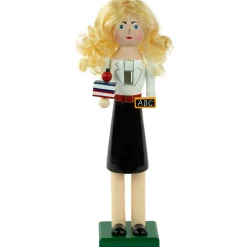 Clearance 14" Black and White Wooden Teacher Christmas Nutcracker Nutcrackers
