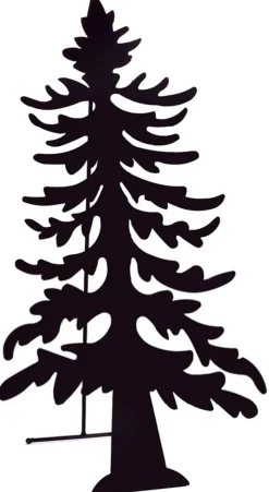 Discount 27.5" Black Christmas Tree Silhouette Tea Light Candle Holder Decoration Candle Holders