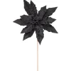 Sale 26" Black Glittered Poinsettia Christmas Stem Spray Sprays, Picks & Branches