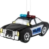 Best 5" Black Police Car Glass Christmas Ornament Occupations
