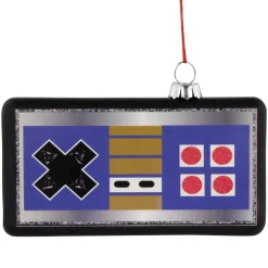 Hot 4.25" Black Retro Game Controller Glass Christmas Ornament Sports