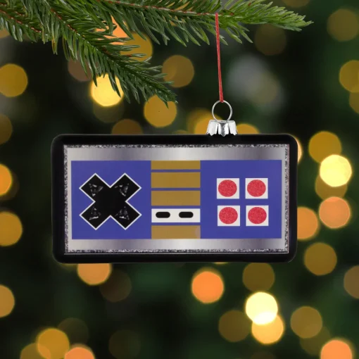 Hot 4.25" Black Retro Game Controller Glass Christmas Ornament Sports