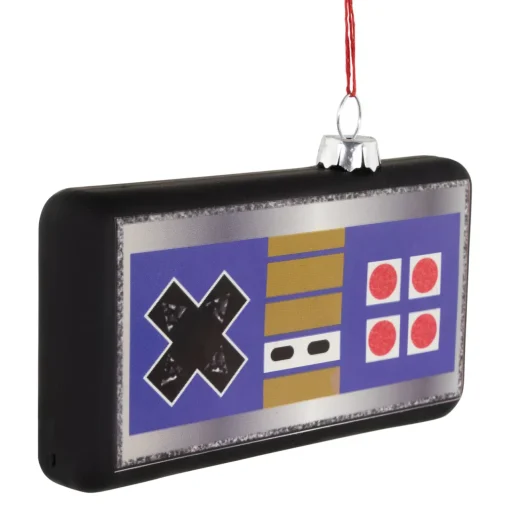 Hot 4.25" Black Retro Game Controller Glass Christmas Ornament Sports