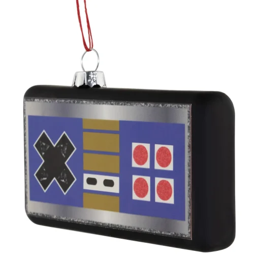 Hot 4.25" Black Retro Game Controller Glass Christmas Ornament Sports