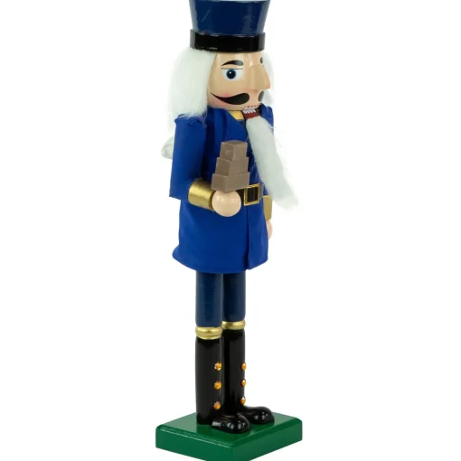 New 14" Blue and Gold Wooden Mail Carrier Christmas Nutcracker Nutcrackers
