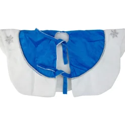 Sale 45.5" Blue and White Ford Scalloped Christmas Tree Skirt Cloth|Metal
