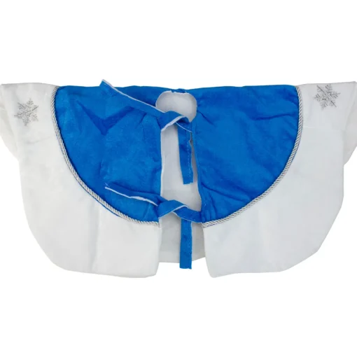 Sale 45.5" Blue and White Ford Scalloped Christmas Tree Skirt Cloth|Metal