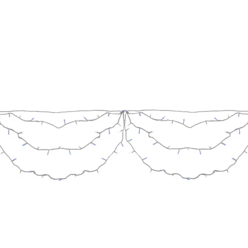 Best 150 Blue and White LED Swag Christmas Lights - 7.5 ft White Wire Led