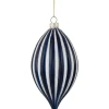 Outlet 5.75" Blue and White Striped Finial Glass Christmas Ornament Finials|Pendants