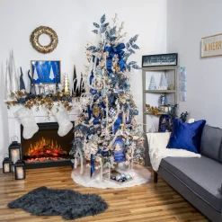 Outlet 5.75" Blue and White Striped Finial Glass Christmas Ornament Finials|Pendants