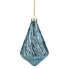 Outlet 4.75" Blue Glitter Swirl Glass Christmas Pendant Ornament Finials|Pendants