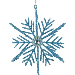 Hot 10" Blue Glittered Snowflake Christmas Ornament Icicles|Snowflakes