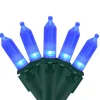 Clearance 100 Blue LED Mini Christmas Lights, 33 ft Green Wire Led
