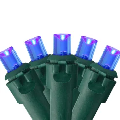 Outlet 50 Blue LED Wide Angle String Christmas Lights - 17.5 ft Green Wire Led