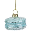 Sale 2" Blue Macaroon with Sugar Glass Christmas Ornament Food & Beverage