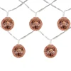 Best 10 B/O LED Warm White Rose Gold Metal Ball Christmas Lights - 6.25' Clear Wire Battery Operated